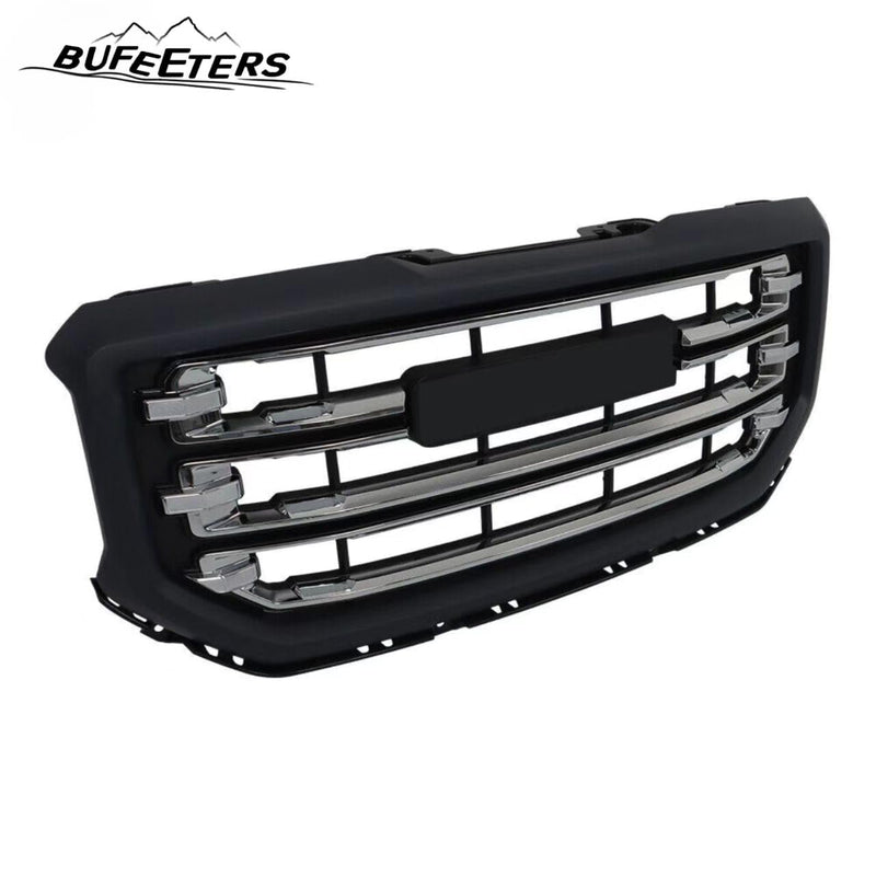 BUFEETERS Front Bumper Grille  Fit For 2016 2017 2018 2019 Gmc Sierra 1500,Horizontal Billet Style,Black &Bright Chrome Plating