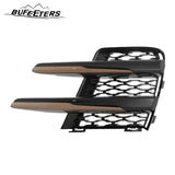 BUFEETERS 1 Pair Front Bumper Fog Lamp Black  Grille Cover Fit For 2018 2019 2020 2021 Land Rover Range Rover Velar