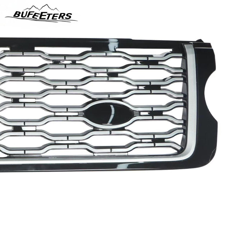 BUFEETERS Front Bumper Upper Grille Fit For 2013 2014 2015 2016 2017 Land Rover Range Rover Vogue L405,Mesh Style,Chrome&Black