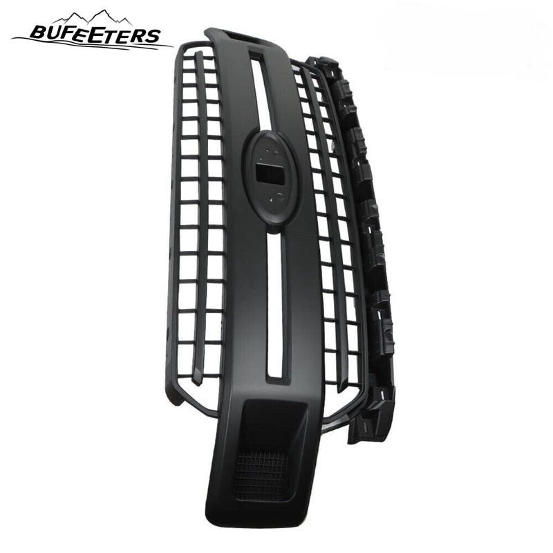 BUFEETERS  Front Bumper Upper Grille Fit For 2018 2019 2020 Ford F-150 XLT,Horizontal Bar Style,Matte Black