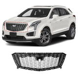 BUFEETERS Front Grille Grill Fit For 2016 2017 2018 2019 2020 2021 2022 2023  Cadillac XT5,Sky Diamond Style,Silver+Black