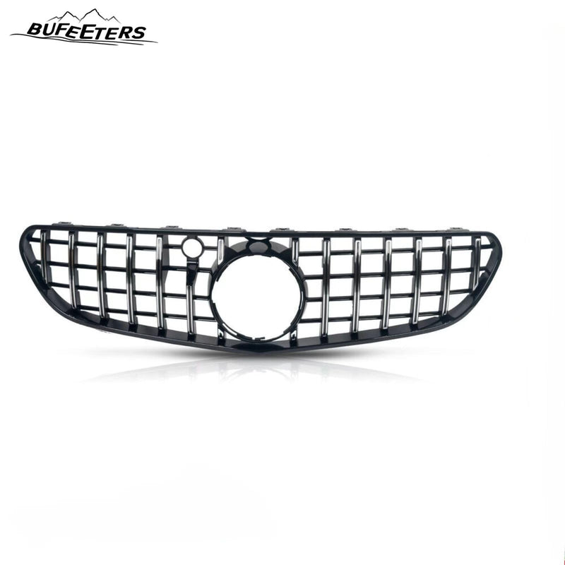 BUFEETERS  Front Upper Grille W/Camera Hole Fit For 2014 2015 2016 2017 2018 2019 2020 Mercedes Benz W217 S63 AMG Pre-/Facelift,GT Style,Chrome&Black