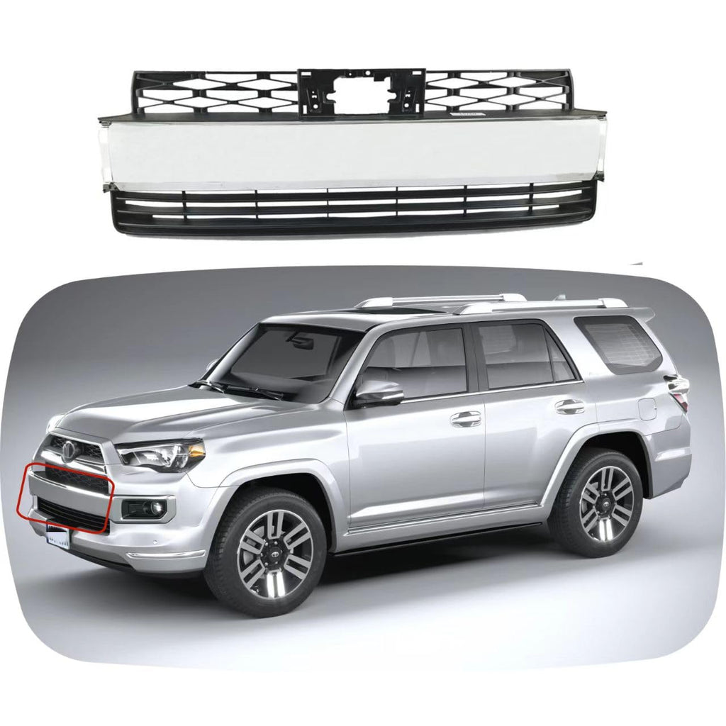 BUFEETERS Front Bumper Lower Grille With Chrome Tirm Fit For 2021 2022 2023 Toyota 4Runner Limited,Factory Style,Chrome&Black