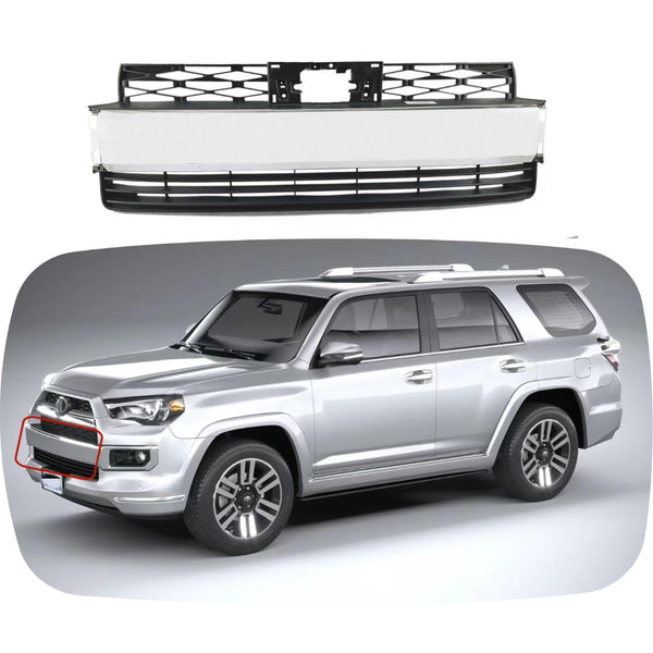 BUFEETERS Front Bumper Lower Grille With Chrome Tirm Fit For 2021 2022 2023 Toyota 4Runner Limited,Factory Style,Chrome&Black