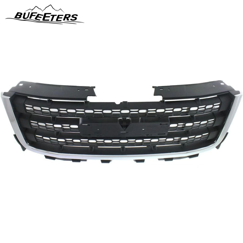 BUFEETERS  Front Bumper Upper Grille Chrome with Textured Black Fit For 2011 2012 2013 2014 GMC Sierra 2500 HD Sierra 3500 HD