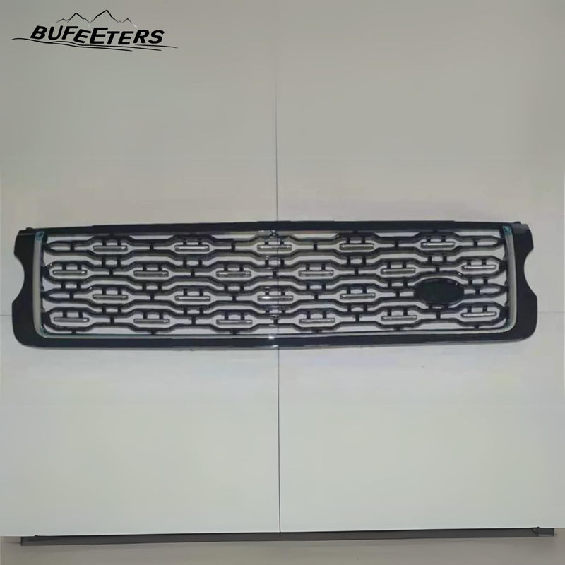 BUFEETERS   Front Grille Mesh Vent Cover Grill Bar Fit For Range Rover 2018+ SVA,Black&Silver
