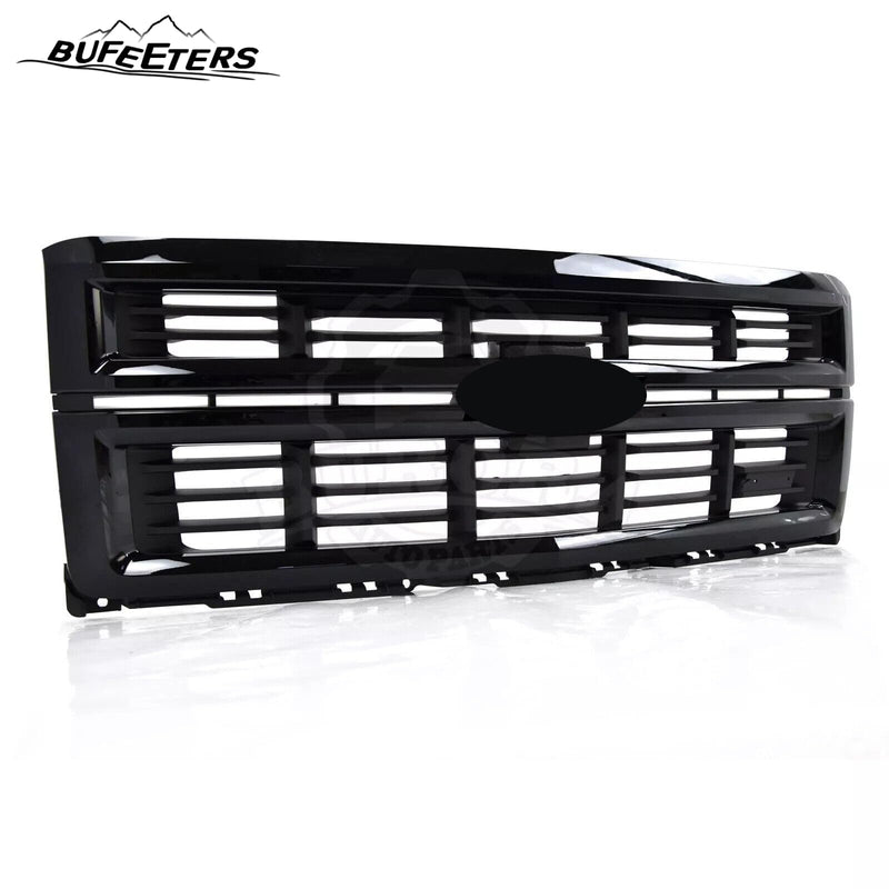 BUFEETERS Front Bumper Upper Grille Fit For 2014 2015 Chevy Silverado 1500,Horizontal Billet Style,Gloss Black