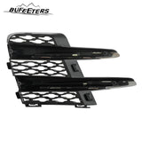 BUFEETERS 1 Pair Front Bumper Fog Lamp Black  Grille Cover Fit For 2018 2019 2020 2021 Land Rover Range Rover Velar