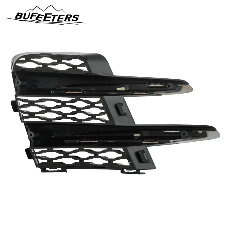 BUFEETERS 1 Pair Front Bumper Fog Lamp Black  Grille Cover Fit For 2018 2019 2020 2021 Land Rover Range Rover Velar