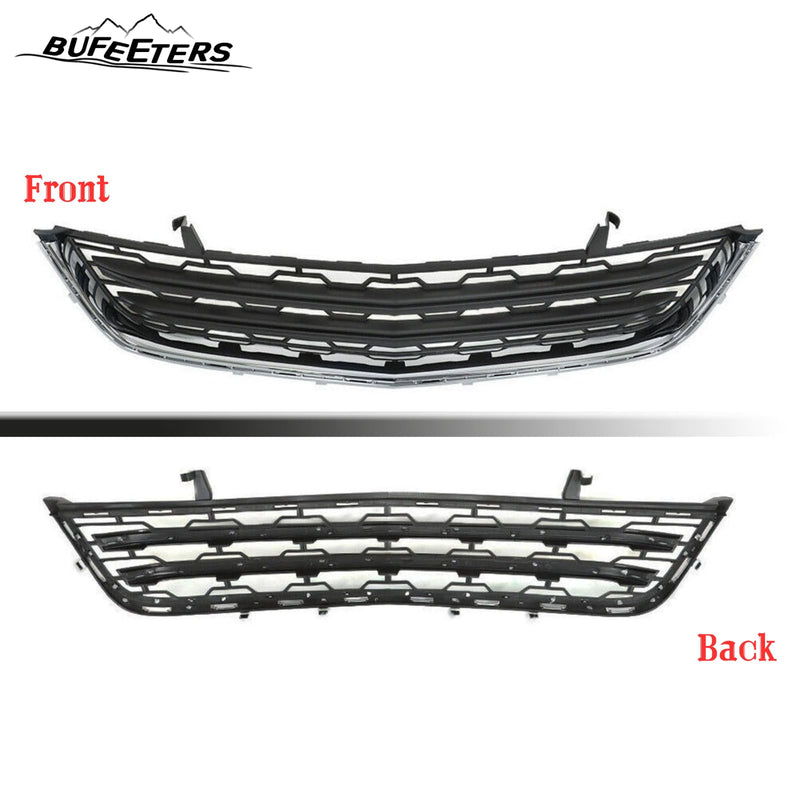 BUFEETERS  Front Upper + Lower Grille W/Chrome Molding Fit For 2013 2014 2015 2016 2017 Chevy Chevrolet Traverse,Factory Style,Chrome&Black