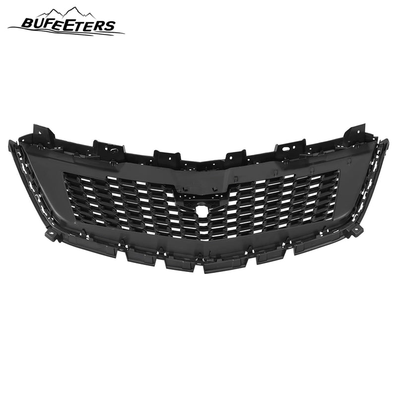 BUFEETERS Front Bumper Upper Grille W/o Camera Hole Fit For 2016 2017 2018 2019 2020 2021 2022 2023 Cadillac XT5,Sky Diamond Style,Silver&Black