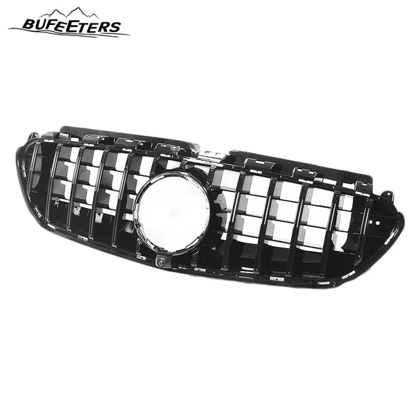 BUFEETERS  Front Bumper Upper Grille Fit For 2016 2017 2018 2019 Mercedes Benz E63 W213,GTR Style,Black