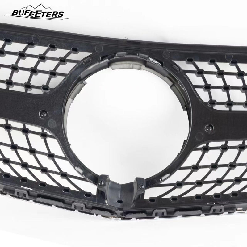 BUFEETERS  Front Bumper Upper Grille Fit For 2014 2015 2016 2017 Mercedes Benz W207 E-CLASS Coupe Facelift,Diamond Style,Black