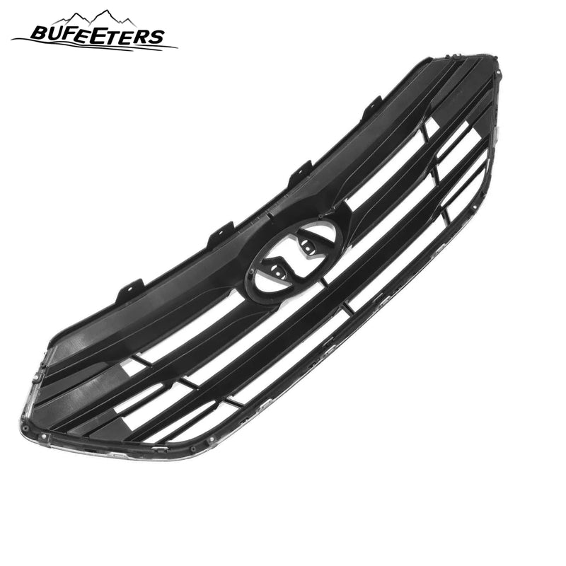BUFEETERS    Front Bumper Grille W/o Camera Hole Fit For 2017 2018 Hyundai Santa Fe Sport,Horizontal Billet Style,Gloss Black