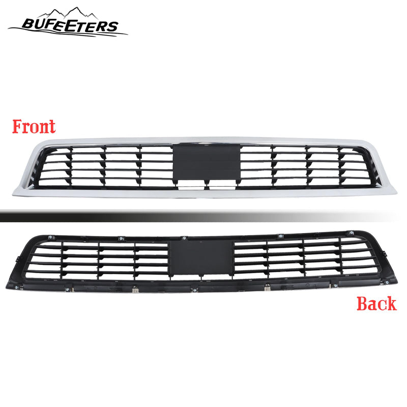 BUFEETERS  Front Bumper Lower Grille Fit For 2015 2016 2017 INFINITI QX80,Mesh Style,Chrome&Black