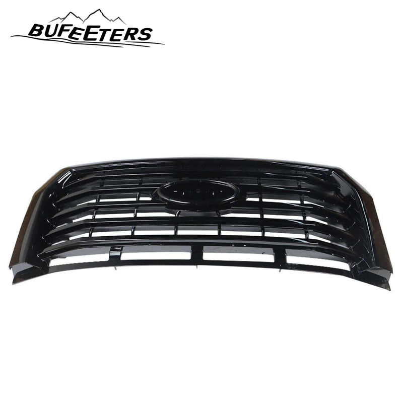 BUFEETERS  Front Bumper Upper Grille Fit For 2015 2016 2017 Ford F150,Horizontal Billet Style,Gloss Black