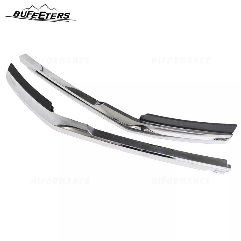 BUFEETERS Front Bumper Upper Grille With Camera Fit For 2022 2023 2024 Chevy Silverado 1500,Horizontal Billet Style,Chrome&Black