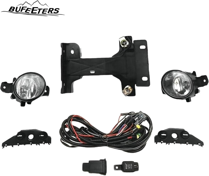 BUFEETERS  9PCS Front Grille Fog Light Kit + Radiator Cover + Bumper Bracket Fit For 2016 2017 2018 Nissan Altima,Mesh Style,Chrome&Black