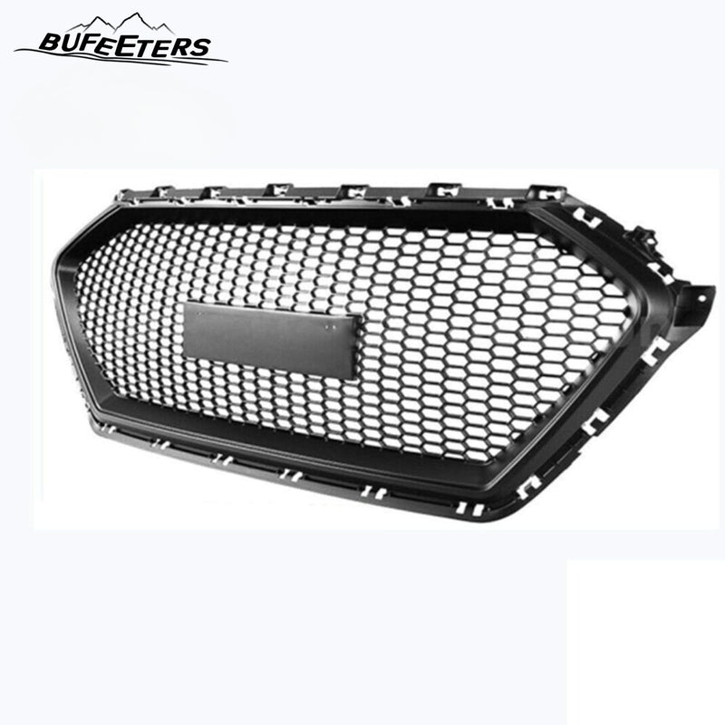 BUFEETERS     Front Bumper Hood Grille Fit For 2017 2018 Hyundai Elantra Sedan,Honeycomb Style,Matte Black