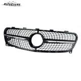 BUFEETERS  Front Bumper Upper Grille Fit For 2018 2019 2020 Mercedes Benz GLA-Class X156,Diamond Style,Silver