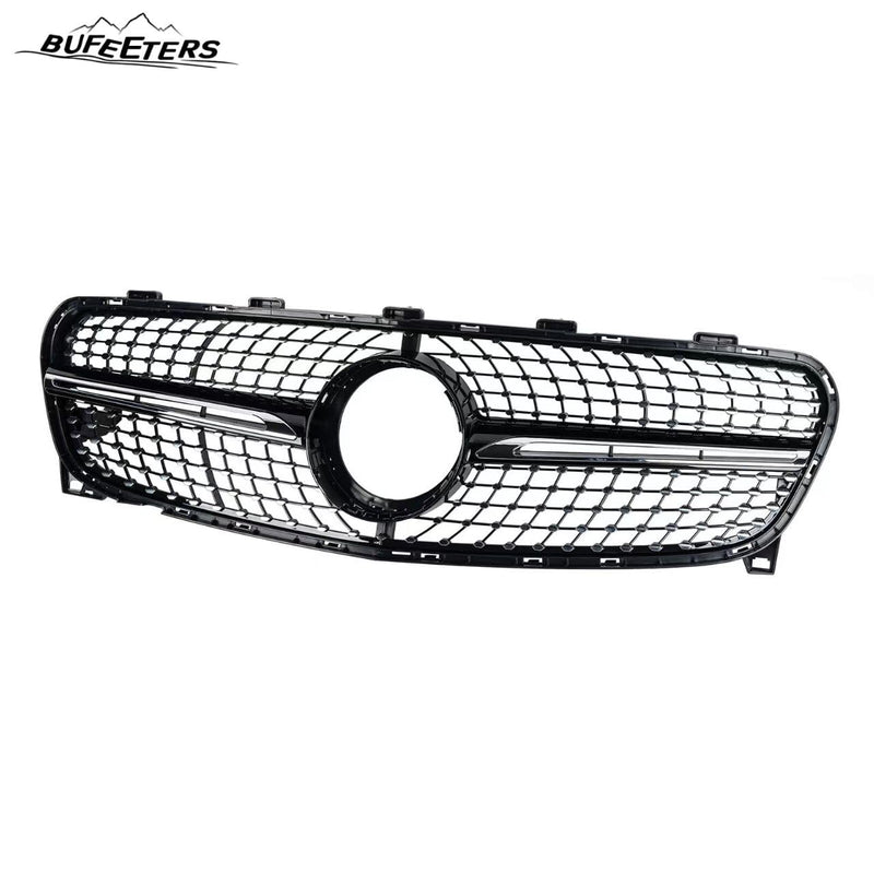 BUFEETERS  Front Bumper Upper Grille Fit For 2018 2019 2020 Mercedes Benz GLA-Class X156,Diamond Style,Silver