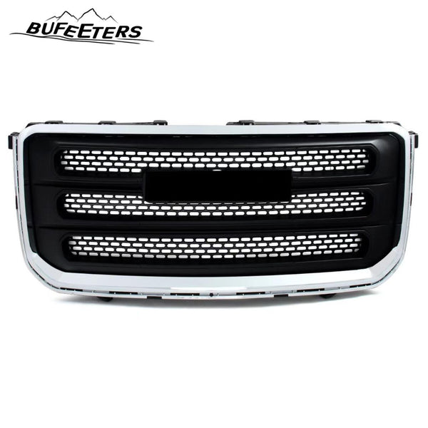 BUFEETERS Front Bumper Upper Chrome Grille Fit For 2013 2014 2015 2016 GMC Acadia SLT,Mesh Style,Chrome& Matte Black