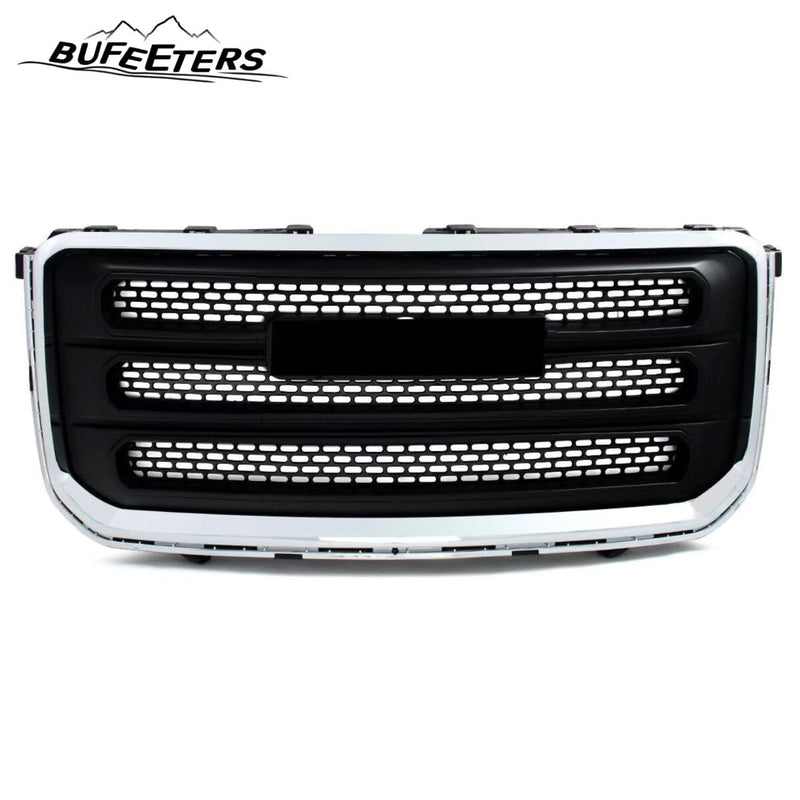 BUFEETERS Front Bumper Upper Chrome Grille Fit For 2013 2014 2015 2016 GMC Acadia SLT,Mesh Style,Chrome& Matte Black