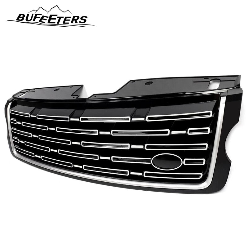 BUFEETERS  Front Bumper Upper Grille Fit For 2013 2014 2015 2016 2017 Land Rover Range Rover,2023 Style,Black&Silver