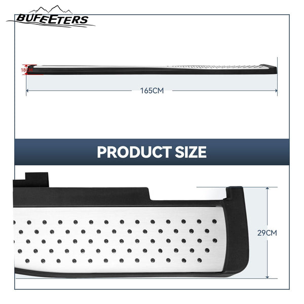 BUFEETERS  Side Step Running Board Nerf Bar Fit For 2012 2013 2014 2015 2016 Honda CRV CR-V,Black&Silver