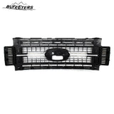 BUFEETERS Front Bumper Upper Grille Fit For 2017 2018 2019 F-250 F-350 F-450 F-550 Super Duty,Platinum Style,Satin Aluminum&Matte Black