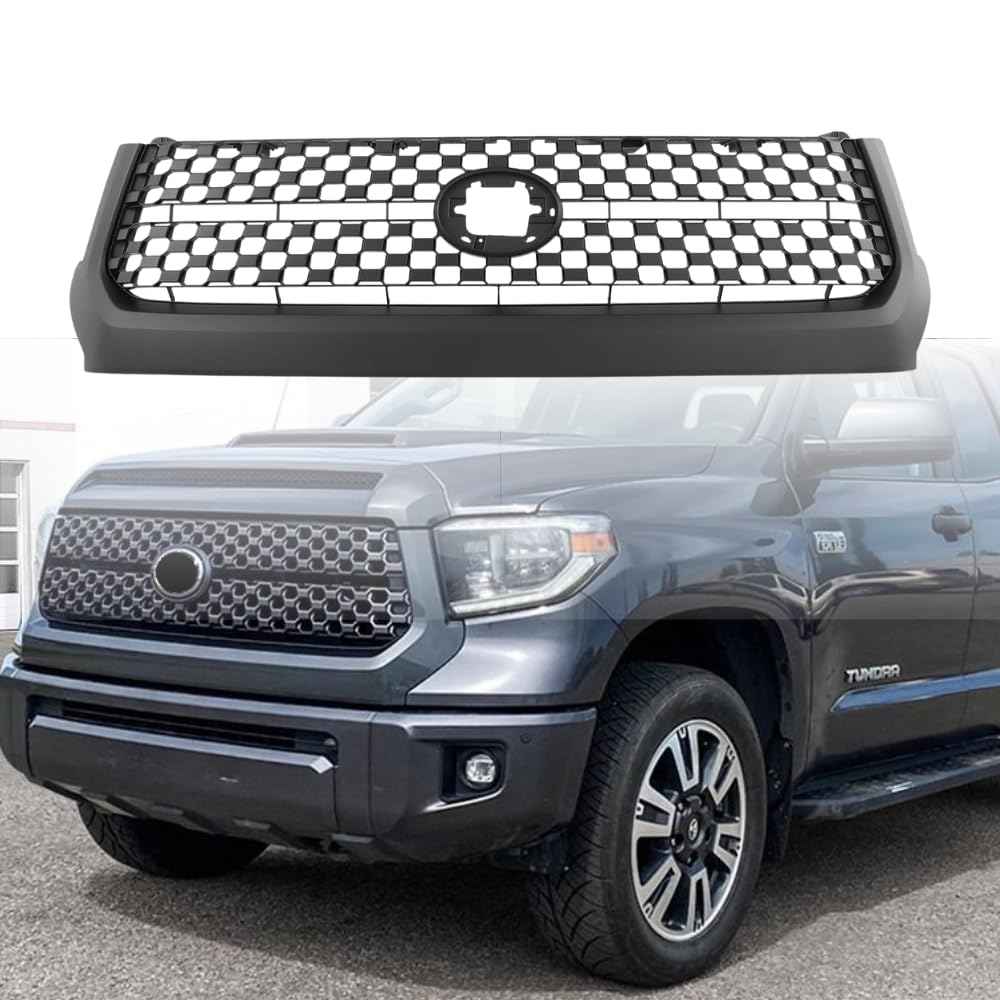 Bufeeters  Front Grille Grill Fit For 2014 2015 2016 2017 2018 2019 2020 Toyota Tundra,Honeycomb Style,Matte black