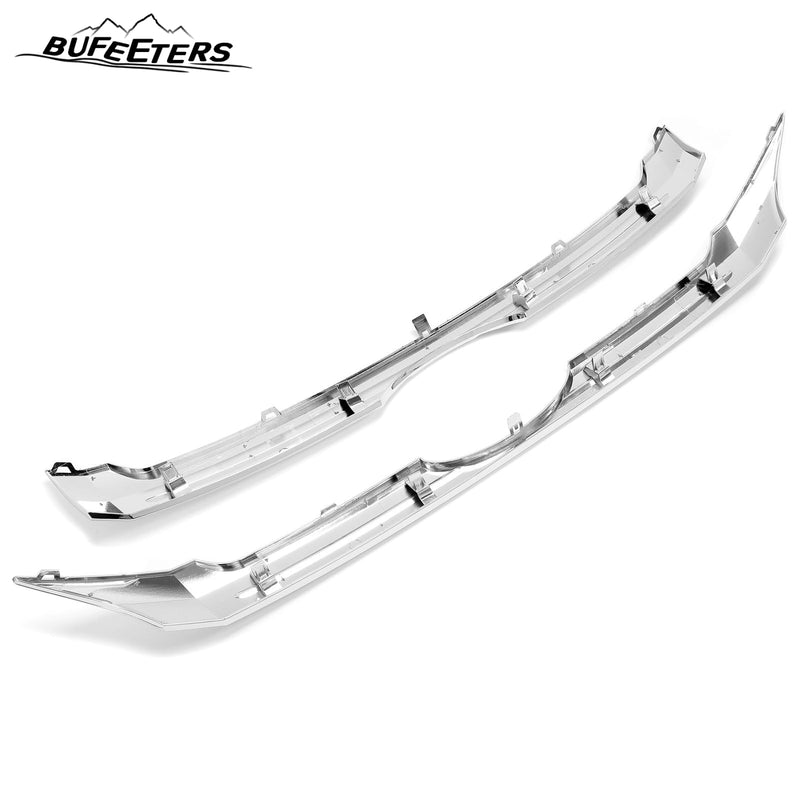 BUFEETERS 2PCS Front Upper & Center Grille Chrome Trim Fit For 2011 2012 2013 2014 Ford Edge,Factory Style,Chrome&Silver
