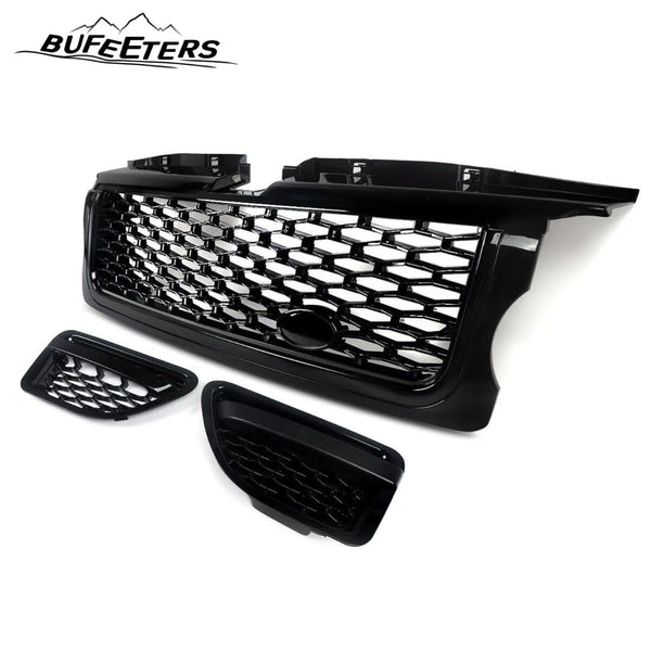 BUFEETERS  Grille Air Side Vent Set Fit For Range Rover Sport 2006 2007 2008 2009,Honeycomb Style,Gloss Black