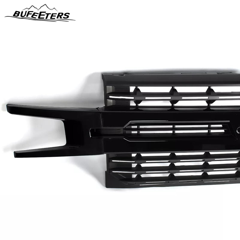 BUFEETERS Front Bumper Upper Grille Assembly Fit For 2019 2020 2021 2022 Chevy Silverado 1500,LTZ Style/Horizontal Billet Style,Gloss Black