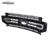 BUFEETERS Front Bumper Upper Grille Fit For 2020 2021 2022 F-250 F-350 F-450 F-550 Super Duty,Platinum Style,Silver&Black