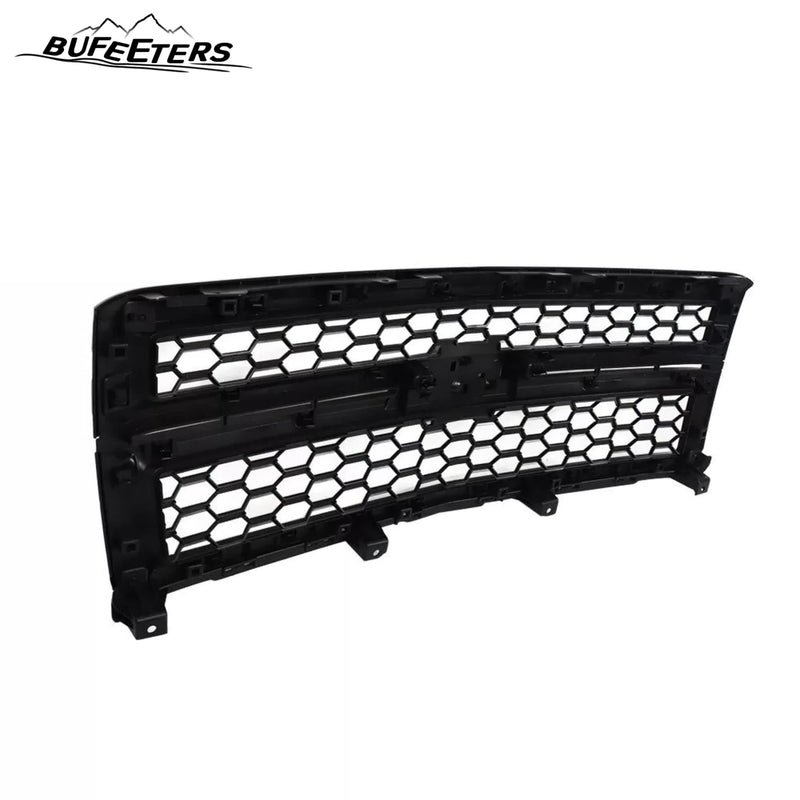 BUFEETERS Front Bumper Upper Grille Fit For 2014 2015 Chevy Silverado 1500,Honeycomb Style,Gloss Black