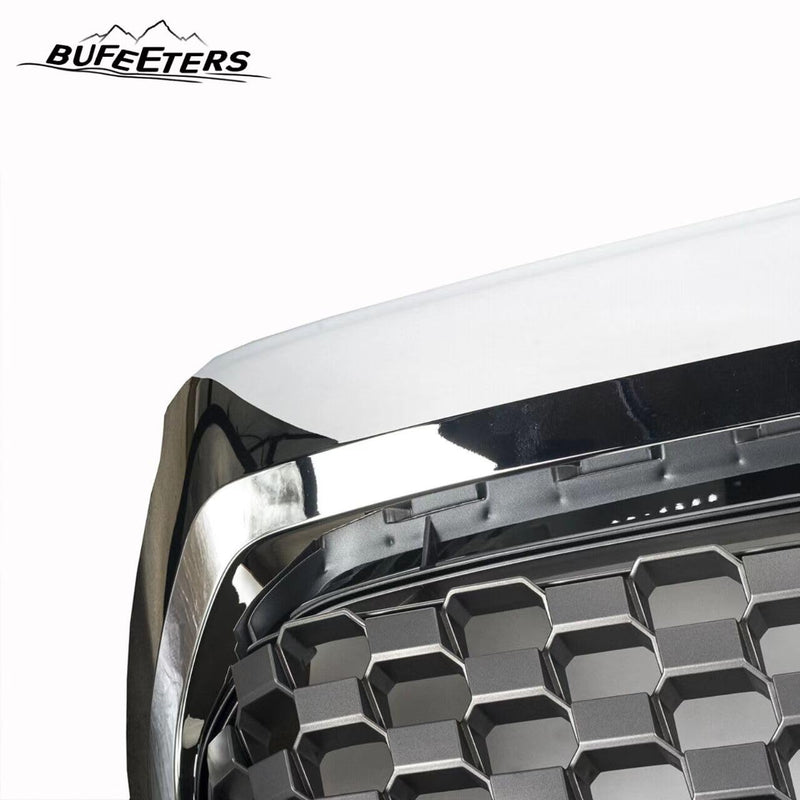 BUFEETERS Front Bumper Upper Grille Fit For 2014 2015 2016 2017 2018 2019 2020 Toyota Tundra,Honeycomb Style,Chrome&Matte Black