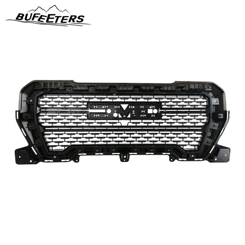BUFEETERS Front Bumper Upper Grille Fit For 2019 2020 2021 GMC Sierra 1500,Denali Style,Gloss Black