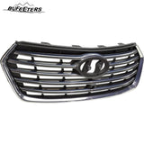 BUFEETERS    Front Bumper Grille With Camera Hole Fit For 2017 2018 2019 Hyundai Santa Fe XL,Horizontal Billet Style,Chrome&Gray