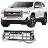 BUFEETERS Front Bumper Upper Chrome Grille Fit For 2020 2021 2022 2023 GMC Acadia,Black & Chrome