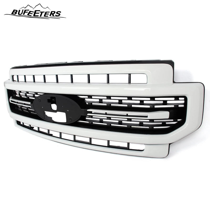 BUFEETERS Front Bumper Upper Grille Fit For 2020 2021 2022 F-250 F-350 F450 F550 Super Duty,Lariat Sport Style,Oxford White&Black