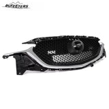 BUFEETERS Front Bumper Upper Grille Assembly Fit For 2017 2018 2019 2020 2021 Mazda CX-5 CX5,Mesh Style,Chrome&Black