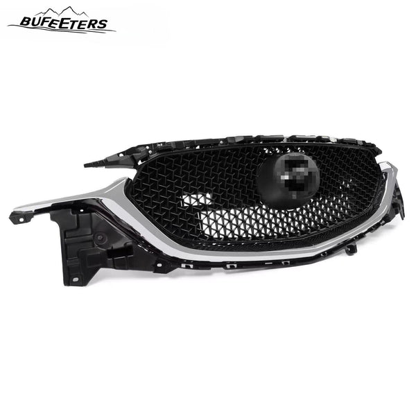 BUFEETERS Front Bumper Upper Grille Assembly Fit For 2017 2018 2019 2020 2021 Mazda CX-5 CX5,Mesh Style,Chrome&Black
