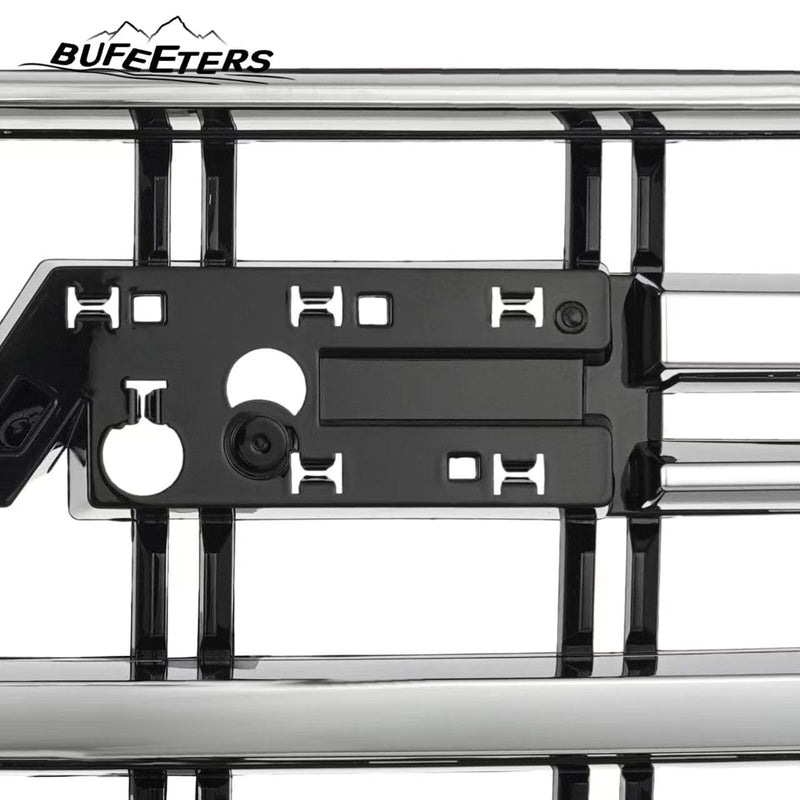 BUFEETERS Front Bumper Upper Grille Fit For 2021 2022 2023 GMC Yukon/Yukon XL SLT AT4,Mesh Style,Black&Chrome
