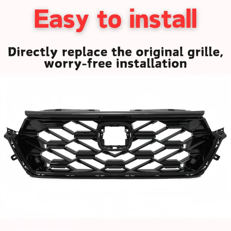 BUFEETERS  Front Upper Grille Assembly Fit For Honda CRV CR-V Sport Hybrid 2023-2024, Full Black