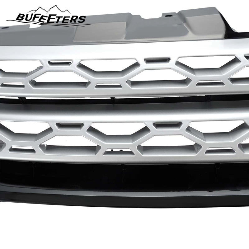 BUFEETERS Front Bumper Upper Grille Fit For 2015 2016 2017 2018 2019 Land Rover Discovery Sport,Mesh Style,Black&Silver
