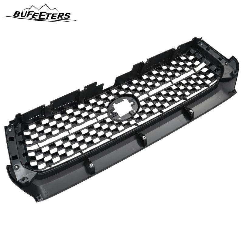 BUFEETERS 2PCS Front Grille&Hood Bulge Molding Fit For 2014 2015 2016 2017 2018 2019 2020 Toyota Tundra,Mesh Style,Matte Black