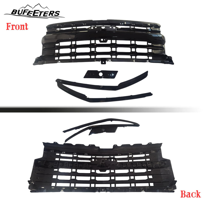 BUFEETERS Front Bumper Upper Grille Fit For 2022 2023 2024 Chevy Silverado 1500,Horizontal Billet Style,Gloss Black