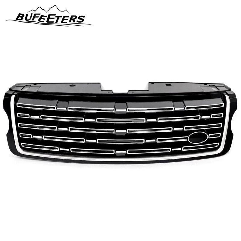 BUFEETERS  Front Bumper Upper Grille Fit For 2013 2014 2015 2016 2017 Land Rover Range Rover,2023 Style,Black&Silver