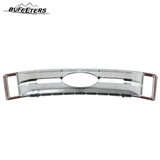BUFEETERS Front Bumper Upper Grille Overlay Grill Covers Fit For 2017 2018 2019 F-250 F-350 F-450 F-550 Super Duty XLT&XL,Factory Style,Chrome&Silver